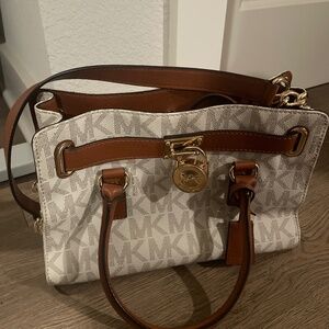 Michael Michael Kors Saffiano Leather women’s handbag Satchel, tan